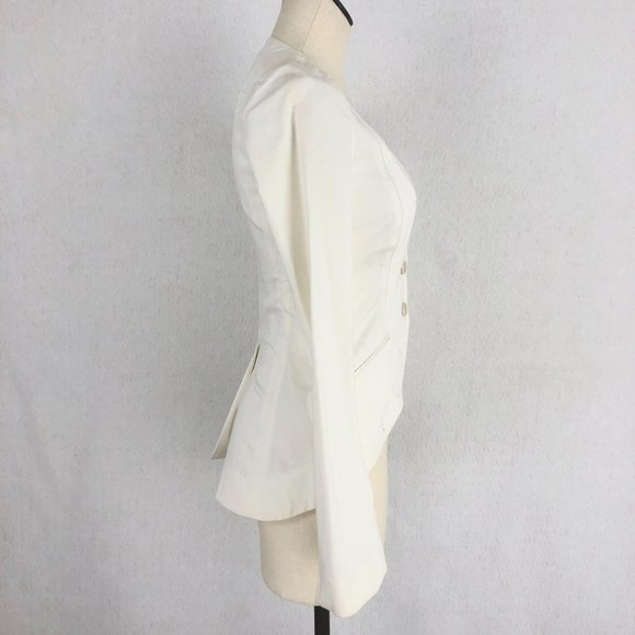 Elizabeth & James White Button Blazer Jacket Sz 2 - Picture 4 of 11